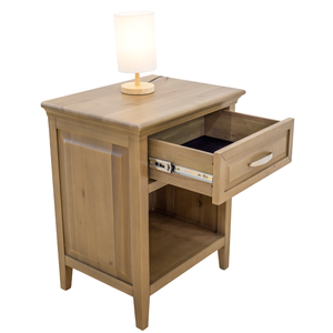 Solid Wood Nightstand Vietnam Modern Manufacturer ADELA Brand Best Selling <b>Bedside</b> Table 1-Drawer Apartment Hotel Ready - Product Image 6