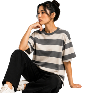 Womens Heavyweight Cotton Boxy Tee Custom Oversized Relaxed Fit T Shirt Streetwear Private Label OEM ODM Bulk Clothing Supplier - Product Image 5