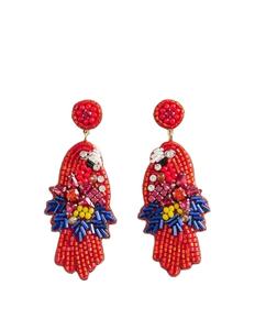 Pendientes de aro grandes de cobre con diseño de loro, joyería de moda bohemia, cuentas de semillas de la mejor calidad, para mujer, de la India. - Product Image 1