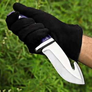 Cuchillo de Gancho para Deshuesar Forjado a Mano con Mango de Madera Púrpura y Funda de Cuero - Product Image 3