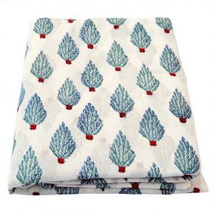 Tissu Voile Léger en Coton Biologique Fait Main Imprimé au Bloc Écologique Personnalisable Blanc pour Robe, Chemise, Sac, Rideaux - Product Image 1