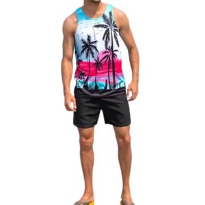 Men's Summer Casual Fitness Gym <b>Workout</b> <b>Tank</b> <b>Tops</b> Featuring Sublimation Print - Product Image 4