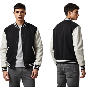 Chaqueta Varsity de Corte Cuadrado para Hombre, Colección Urbana Premium - Product Image 2