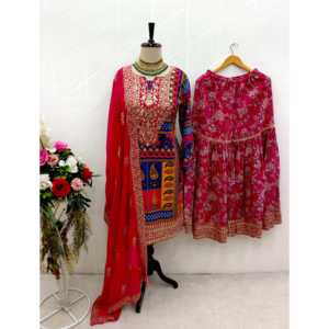 Robes de soirée de créateur, tenue de soirée, haut avec sarara et dupatta, élégantes et stylées - Product Image 4