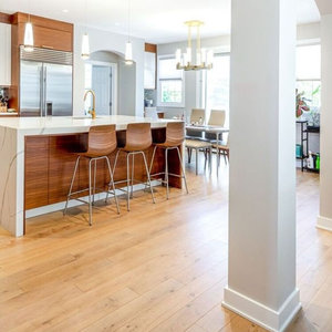 Plancher en bois massif de chêne de 18 mm, planches de bois dur imperméables avec grain naturel, moderne ABCD pour salon - Product Image 6