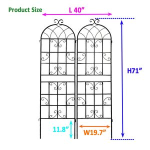 Set di 2 tralicci da giardino in PVC e metallo antiruggine, 180 cm x 50 cm, altezza 90 cm, per piante rampicanti, supporto per fiori da esterno, decorazione paesaggistica - Product Image 4