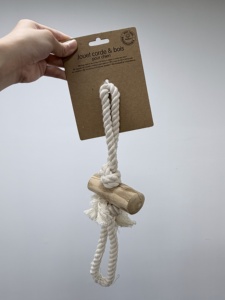 Jouet à mâcher pour chien en corde de coton et bois naturel, biodégradable, non toxique, pour le nettoyage des dents des animaux, pour chiens de petite et moyenne taille, OEM - Product Image 4