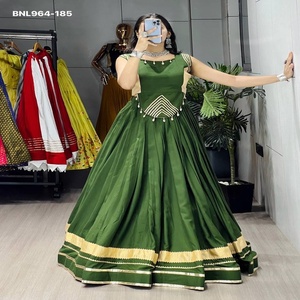 Lehenga de rayón y algodón de primera calidad con borde Gota Patti y vuelo completo - Proveedor de blusas estilo corsé y con trabajo Kodi de Surat - Product Image 1