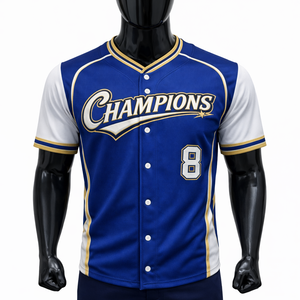 Fabricant OEM de maillots de baseball pour clubs, coupe courte, séchage rapide, respirant, tissu 100% polyester, sublimation personnalisée, grandes tailles - Product Image 1