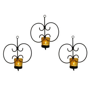 Juego de 2 Portavelas Decorativos Clásicos de Metal para Pared, Portavelas Colgantes de Hierro Dorado para Decoración del Hogar - Product Image 2