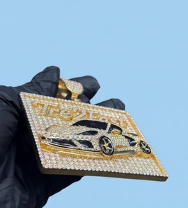 Pendentif de voiture personnalisé en moissanite, breloques de luxe hip-hop pour voiture de sport, pendentif en argent 925, pendentif personnalisé avec nom et initiales pour homme - Product Image 6