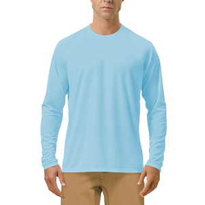 Camisetas de verano para hombre de la mejor calidad, color gris, cuello redondo, tejido de punto, color sólido personalizado, manga larga, de BD. - Product Image 5