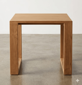 Modern Minimalist <b>Outdoor</b> Teak Wood <b>Side</b> <b>Table</b> Durable Handmade Solid Wood Coffee <b>Table</b> For Garden Patio Living Room Furniture - Product Image 2