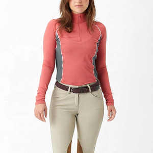 Camiseta de equitación para mujer de alta calidad, deportiva, con cremallera, capa base técnica, la mejor calidad, para jodhpurs y pantalones de equitación. - Product Image 2