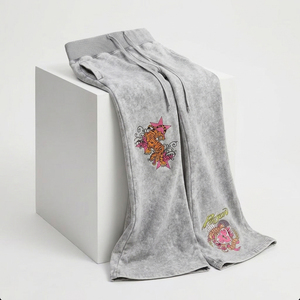 Best Selling Women Y2K Acid Wash Flare Sweatpants Loose <b>Wide</b> <b>Leg</b> Trousers Tiger Print Drawstring <b>Pants</b> - Product Image 6