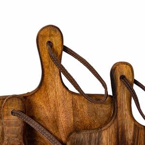 Tablas de Servir de Madera Maciza de Teca con Asa, Estilo Antiguo, Juego de Tablas de Cortar Duraderas para Cocina - Product Image 3