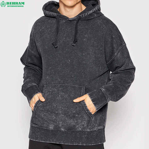 Sweat-shirt à capuche surdimensionné pour homme avec col en fausse fourrure, noir, en coton French Terry, vêtements d'hiver, 100% coton - Product Image 3