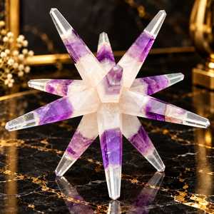 Venta al por mayor de cristal natural: Estrella de Merkaba de 12 puntas tallada, grado AAA, de ágata, cuarzo rosa, amatista y cuarzo transparente para decoración y sanación. - Product Image 4