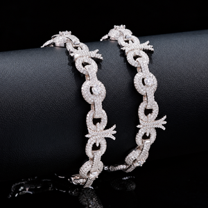 <b>Mens</b> Moissanite Diamond <b>925</b> <b>Silver</b> Floral Link <b>Bracelet</b> Iced Cuban Style Luxury Statement Chain Jewellery Gifts for <b>Men</b> Bold - Product Image 4