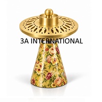 Brûleur d'encens décoratif pour la maison, brûleur d'encens arabe avec base en bois de manguier, style personnalisé, finition brillante