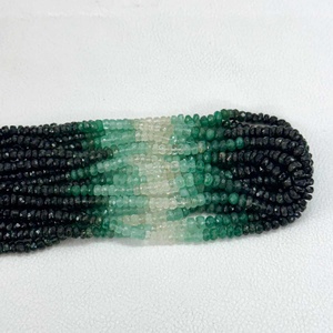 Perles rondelles 3mm naturelles ombragées émeraude à facettes pour la fabrication de colliers en ligne de perles de pierre ombrée du fabricant vérifié - Product Image 4
