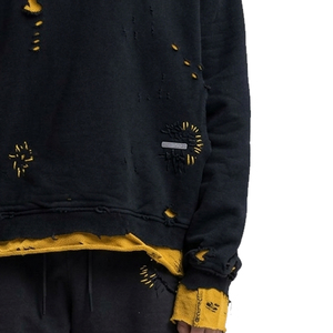 High Quality Vintage Distress Hoodies <b>Men</b> Drop Shoulder Winter Distress Hoodie <b>Men's</b> <b>Pullover</b> Oversize Distressed Hoodie Top <b>Men</b> - Product Image 5