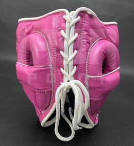 Protège-têtes de boxe/kick-boxe en cuir de vachette personnalisables à lacets, rembourrage épais à 4 couches, évacuation de l'humidité, poignées lacées - Product Image 2