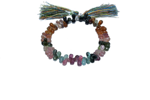 Cuentas de gotas facetadas de turmalina múltiple de 5*7mm para hacer joyas, cuentas de piedra - Product Image 4