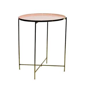 Mesa Auxiliar de Metal Dorado con Diseño Martillado y Detalles Artísticos que Realzan el Ambiente del Hogar, Mesa Decorativa para Uso como Mesa de Centro - Product Image 6