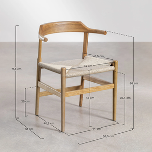 Fauteuil moderne en teck de style demi-lune chaise de salle à manger en métal incurvé pour la maison bar parc extérieur jardin salles à manger fêtes écoles - Product Image 6