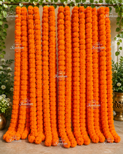 Guirnaldas de Flores de Caléndula Artificiales Multicolores Indias para Bodas, Fiestas, Inauguraciones de Casas, Templos, Hogar, Decoración Festiva Diwali - Product Image 5