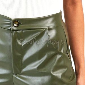 Shorts en cuir PU respirant taille haute sexy pour femme, grande taille, imperméables, coupe skinny, pour le printemps, MOQ 2 pièces - Product Image 6