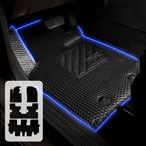 Ensemble complet de tapis de voiture KATA sur mesure pour véhicules à 3 rangs, revêtement de cargaison, protection tout temps des bords de reliure en PVC de luxe de la mini série - Product Image 1