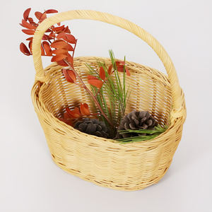 ตะกร้าหวายใส่ดอกไม้สำหรับตกแต่ง,อุปกรณ์ตกแต่งบ้านตะกร้าสานด้วยมือพร้อมด้ามจับที่ดีที่สุด - Product Image 1