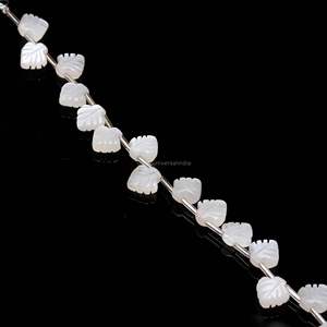 Perles de pierre de lune blanche naturelle en forme de feuille, perles de pierre de lune sculptées à la main, fabrication de bijoux, perles de pierre de lune naturelle 10-11 mm, 8 pouces - Product Image 3