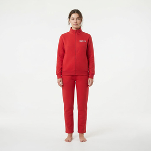 HAWK EYE Sudadera Deportiva Roja para Mujer con Cierre Completo, Color Sólido, Casual, con Bolsillos Laterales, Corte Regular, para Otoño - Product Image 1