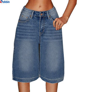 Overol de Mezclilla para Mujer, Diseño Único, Estilo Casual, Verano, Alta Calidad, Corte Holgado, Pierna Ancha, Jeans Cortos de Longitud Media - Product Image 6