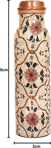 Premium Multicolor Pure <b>Copper</b> Water <b>Bottle</b> Handmade Traditional Indian <b>Copper</b> <b>Drinking</b> <b>Bottle</b> Reusable Decorative Drinkware - Product Image 4