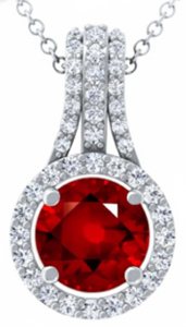 Collier pendentif pour femme en argent 925 avec grenat naturel et moissanite, serti clos, bijoux à porter au quotidien - Product Image 5