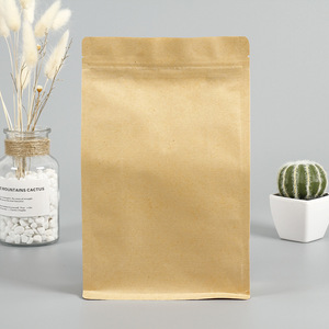 Pochette réutilisable en papier kraft Ziplock Standup avec fenêtre rectangulaire transparente pour emballage alimentaire - Product Image 5