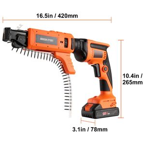 Kit de visseuse à plaques de plâtre 20V Max à alimentation automatique, 4200 tr/min, sans balais, sans fil, avec 2 batteries - Product Image 6