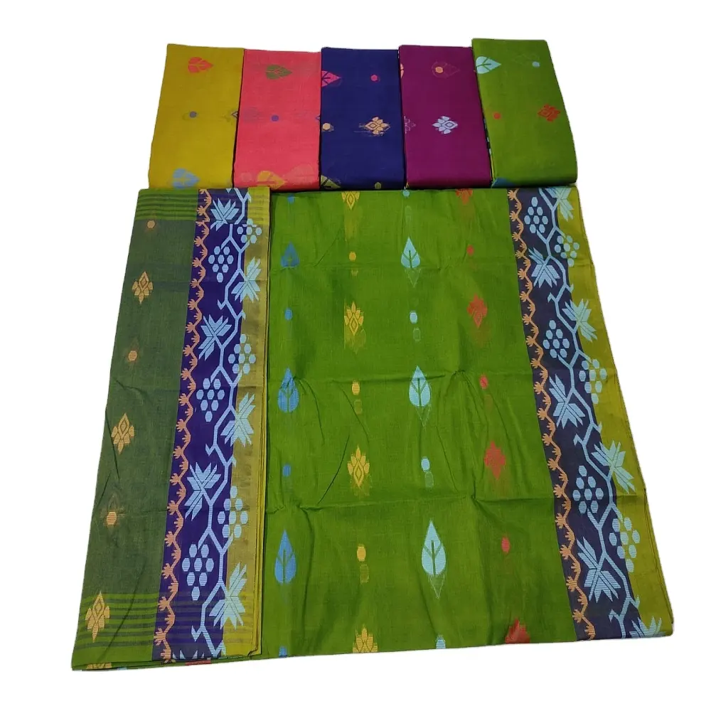 Bellissimo sari di tessitura puro pesante e di buona qualità per abbigliamento da festa fornitore di sari da donna di alta qualità dal Bangladesh