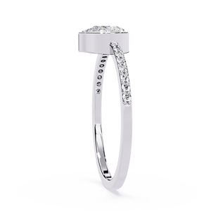 Anillo de Compromiso con Diamante Corte Pera para Mujer, Oro Blanco, Estilo Clásico, Diamantes Naturales Certificados por GIA - Product Image 3