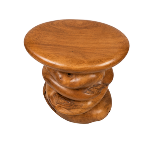 Table basse ARTERRA de luxe contemporaine en teck, artisanale, écologique, design galets empilés, pour salon et hôtel - Product Image 2