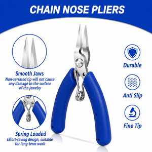 5 Pack Stainless Steel Chain Nose Pliers Jewelry Making Set Small <b>Needle</b> & Flat Nose Craft Bracelet Earring <b>Beading</b> Tools - Product Image 4