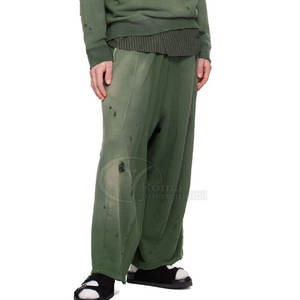 Pantalones de chándal acampanados de algodón polar para hombre, estilo vintage, desgastados y desteñidos, de lujo, estilo urbano, 2026 - Product Image 4