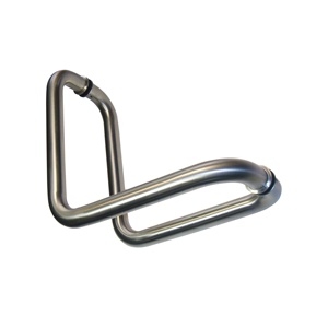 Poignées de porte et de fenêtre à tirer et pousser, style coude, montées sur verre, à double embout - Product Image 1