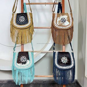 Bolso de Hombro de Cuero Genuino con Flecos, Diseño Boho Western, Hecho a Mano, con Flecos de Gamuza, Perfecto para Mujer - Product Image 4