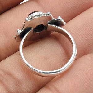 แหวนเงินแท้ 925 ขายดีที่สุด ชุบออกซิไดซ์ ประดับพลอยตาเสือธรรมชาติทรงรี ดีไซน์ยูนิเซ็กซ์ เครื่องประดับสไตล์โบฮีเมียน - Product Image 4