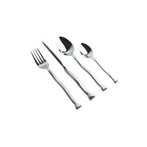 Juego de cubiertos de acero inoxidable de calidad creativa, juego de cubiertos plateados, diseño moderno y elegante, juego de utensilios de mesa para uso en la cocina. - Product Image 1